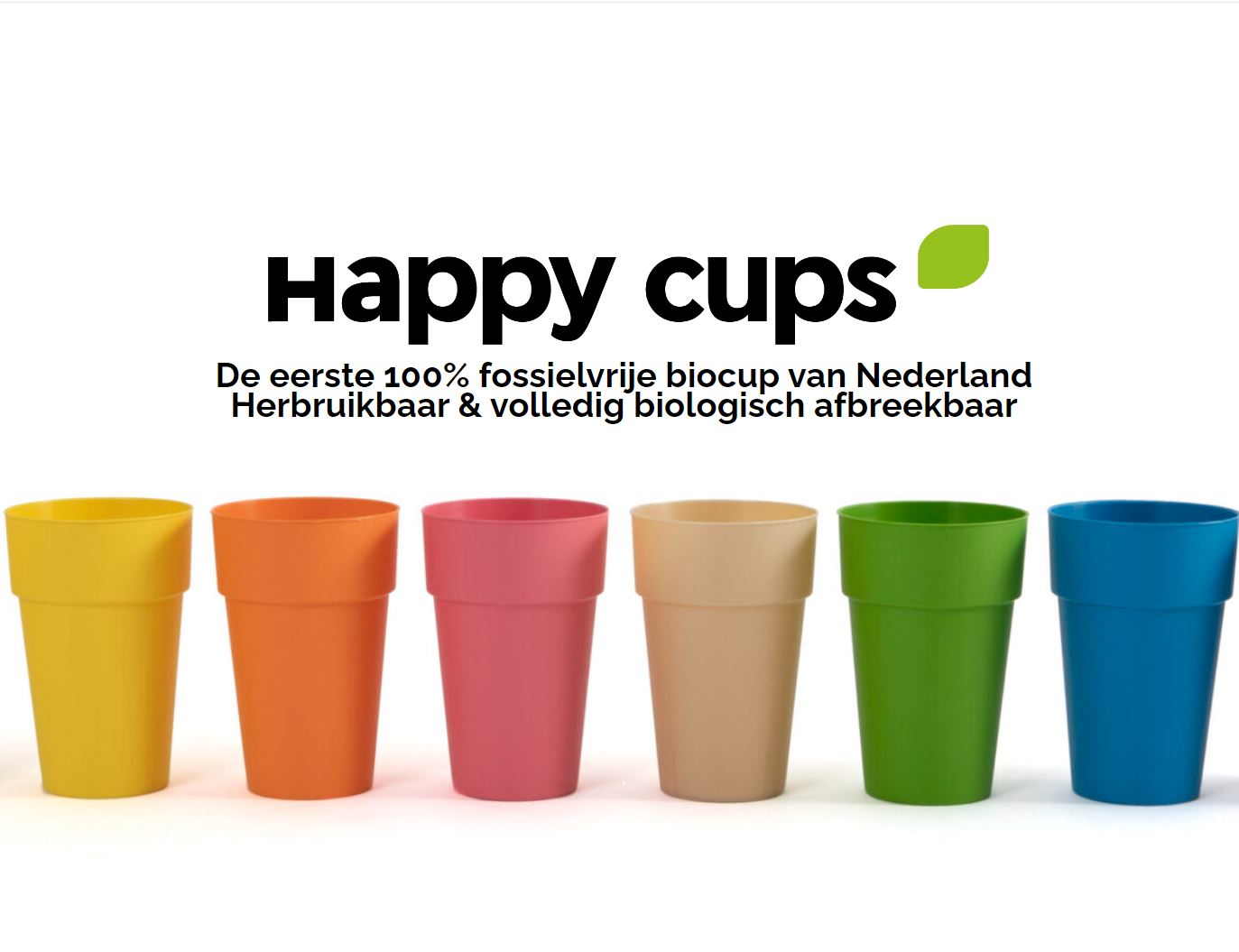 Ontwaken Uitgang Detector Biologisch afbreekbare bekers - Happy Cups